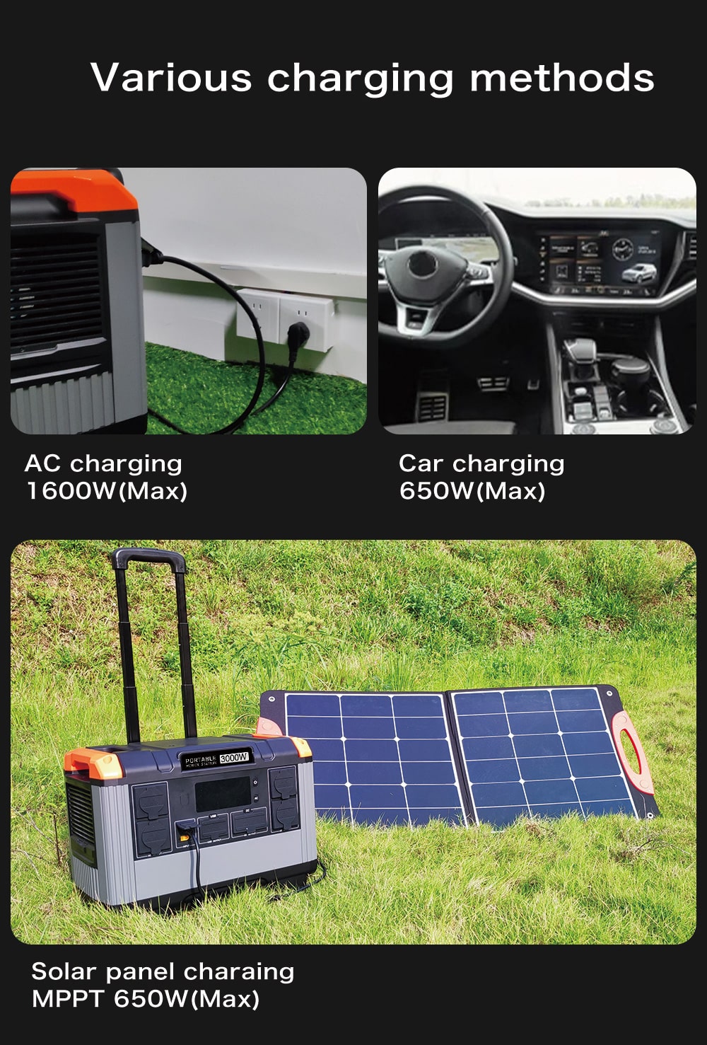 battery-powered generator for home 3000w solar charging